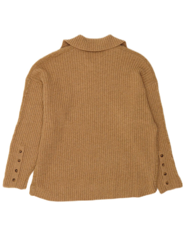 Indi & Cold Pull surdimensionné à col polo pour femme UK16 Grande laine beige