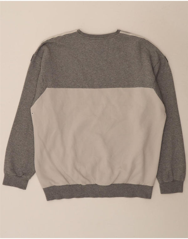 Adidas Sweat-shirt pour homme en coton color block Gris Taille L