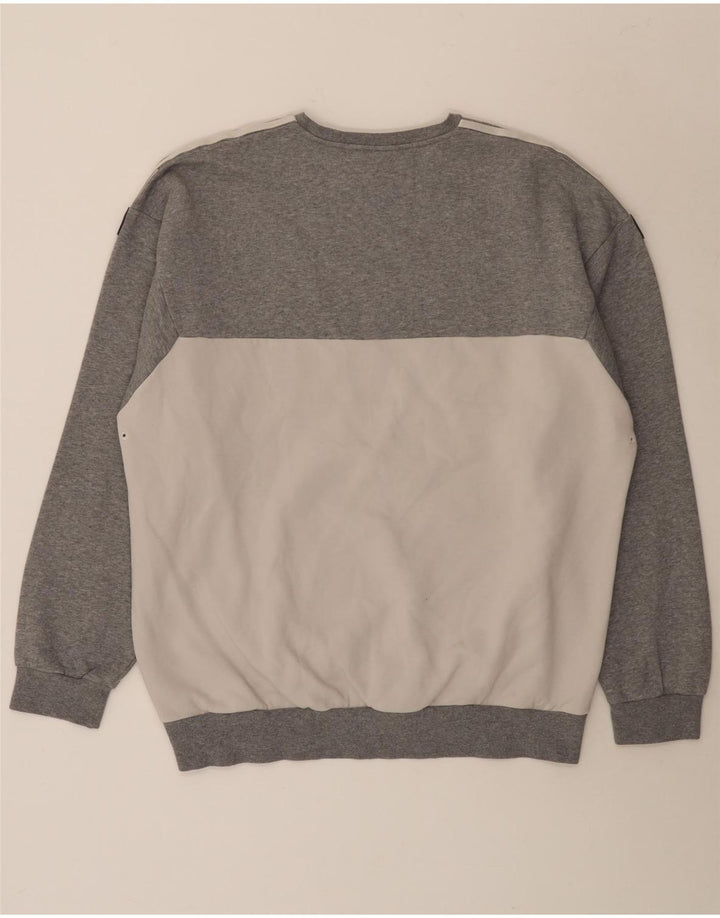 Adidas Sweat-shirt pour homme en coton color block Gris Taille L