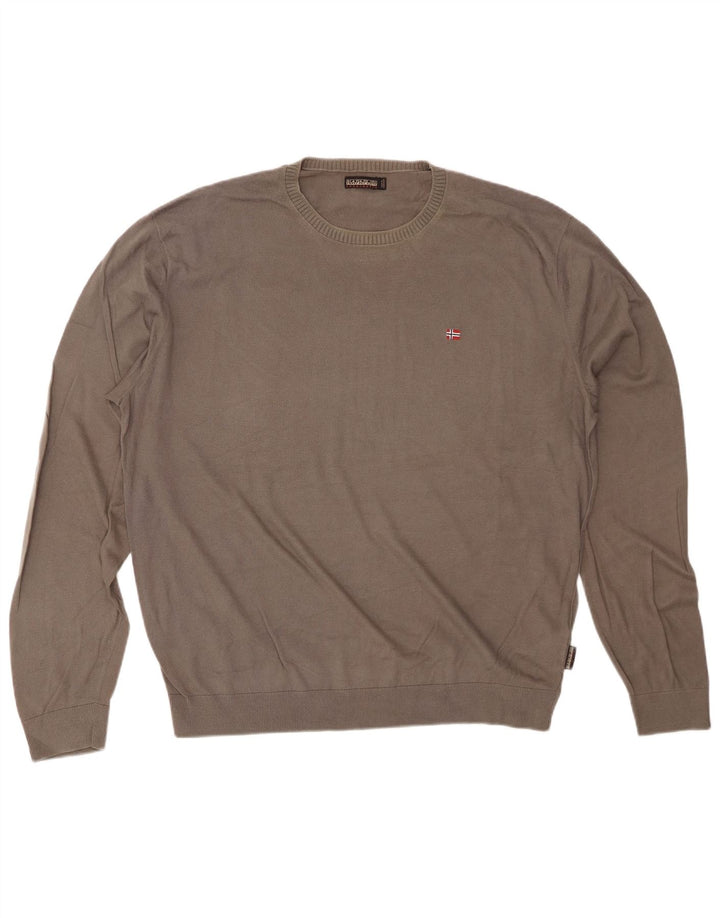 NAPAPIJRI Pull à col rond pour homme 2XL Gris Coton