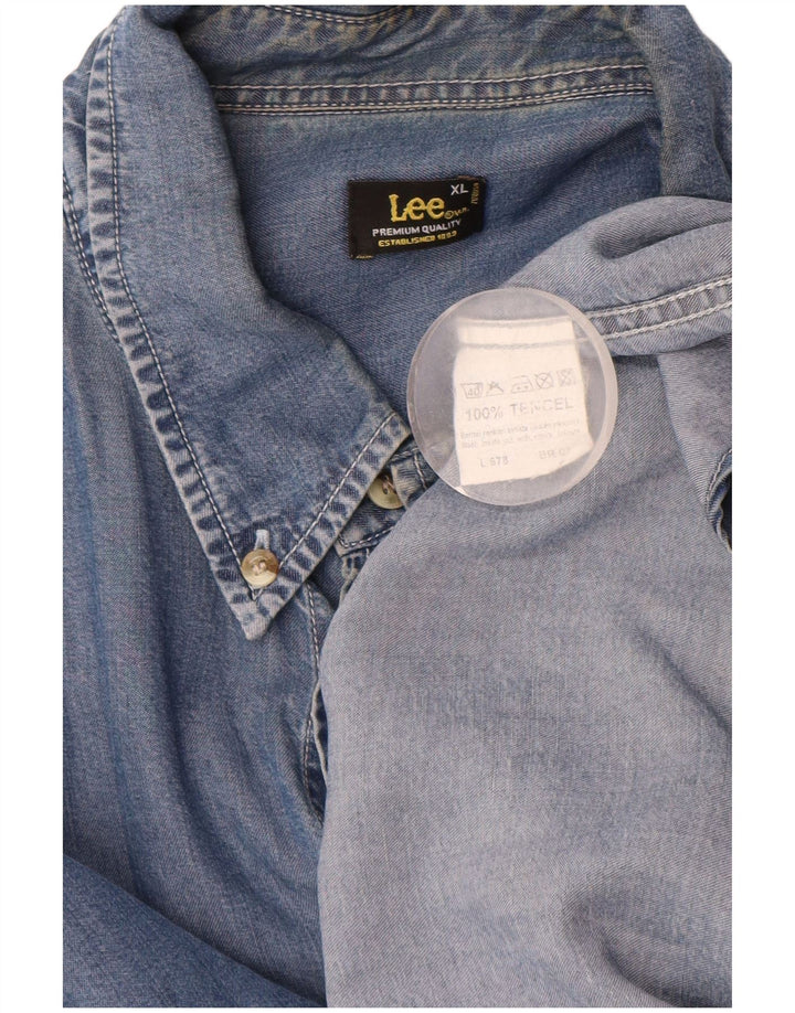 LEE Chemise Homme XL Bleu Tencel
