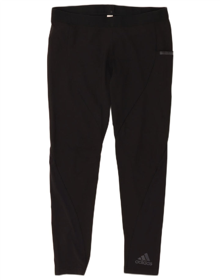 ADIDAS Leggings courts pour femmes UK 12 Nylon noir moyen