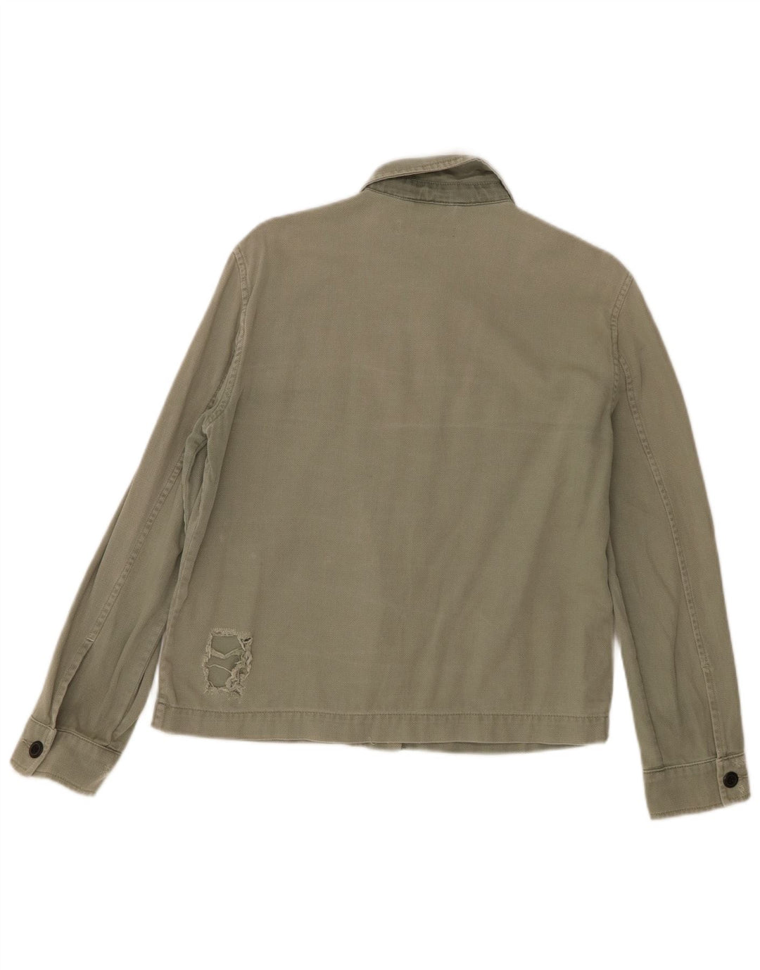 All Saints Veste bomber en détresse pour femme UK 14 Chevron kaki moyen