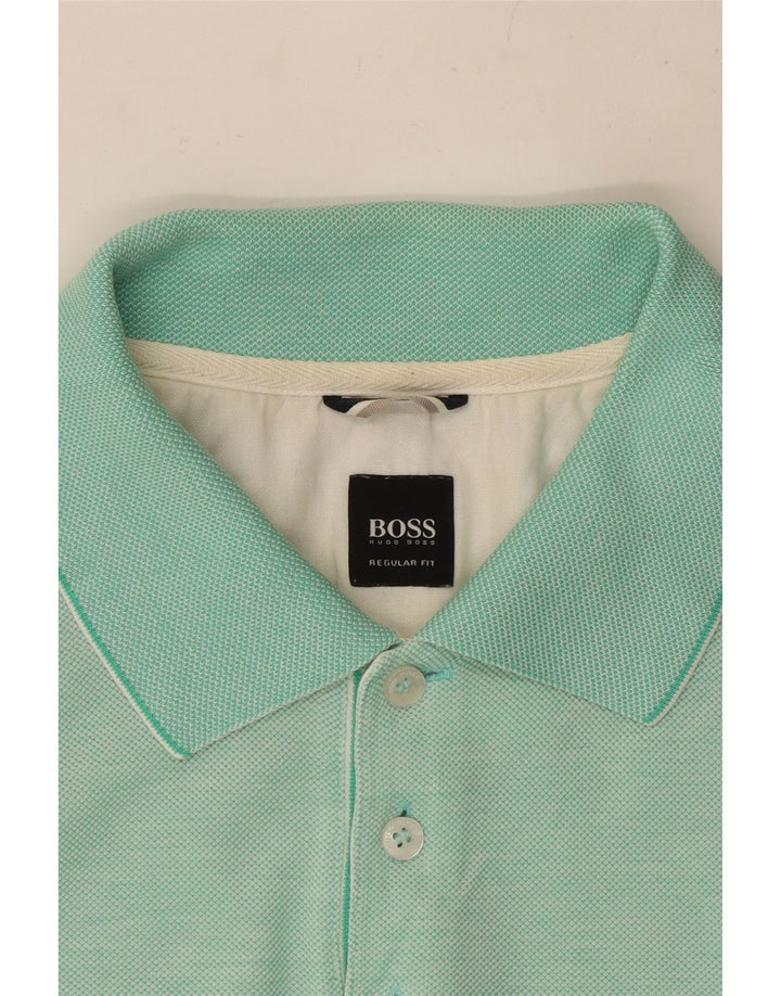 HUGO BOSS Polo Regular Fit Homme Turquoise Moyen