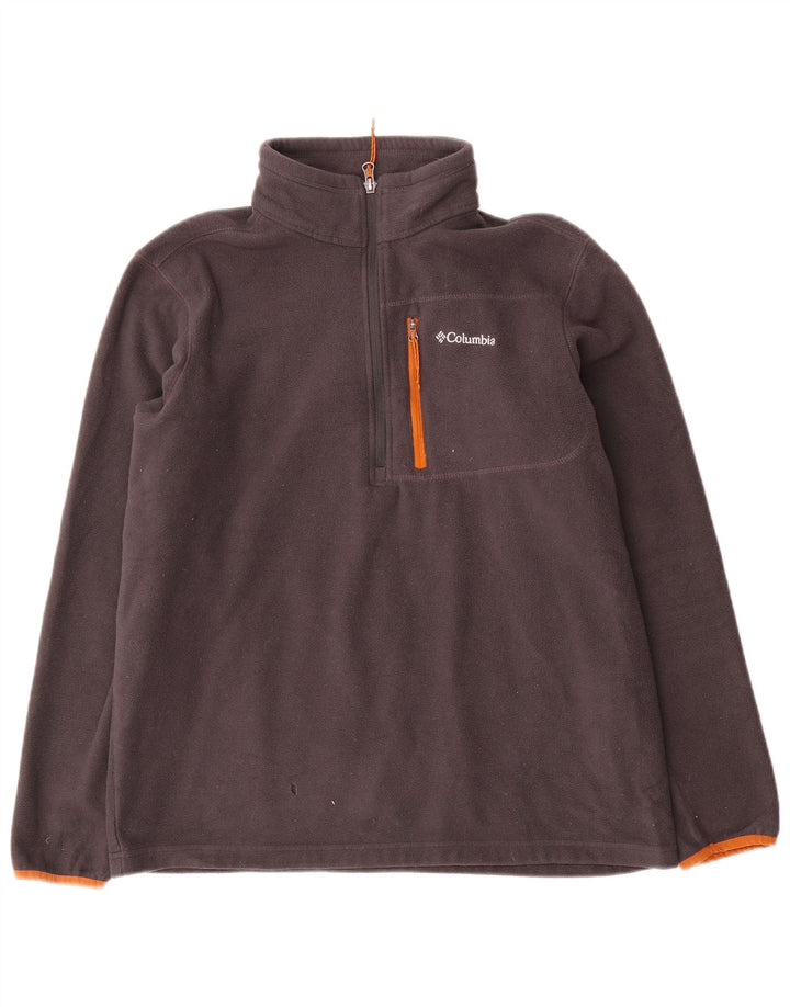 Columbia Pull polaire à col zippé pour homme, taille L, gris, polyester