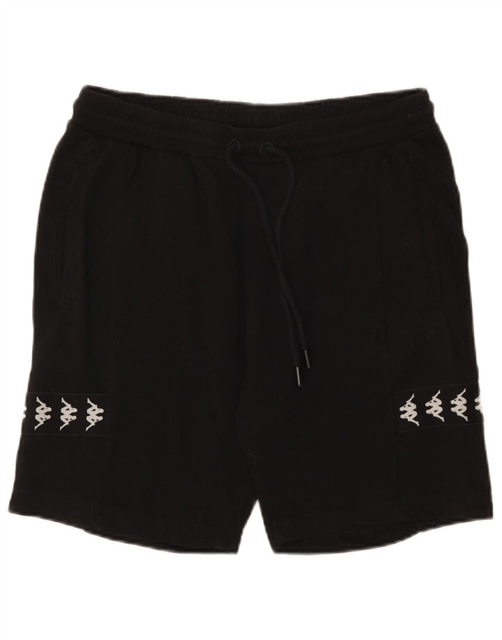 Kappa Short de sport graphique pour hommes, petit, en coton noir