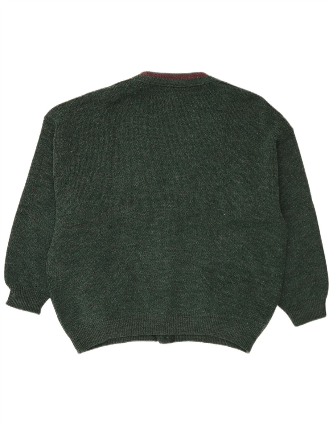 vintage Homme Cardigan Pull XL Laine Verte
