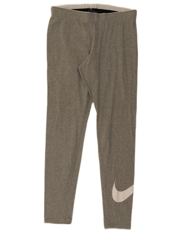 Leggings graphiques Nike pour femmes UK 12 coton moucheté gris moyen