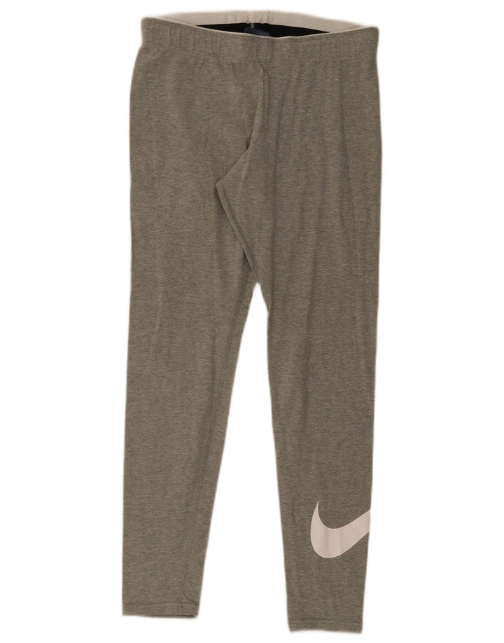 Leggings graphiques Nike pour femmes UK 12 coton moucheté gris moyen