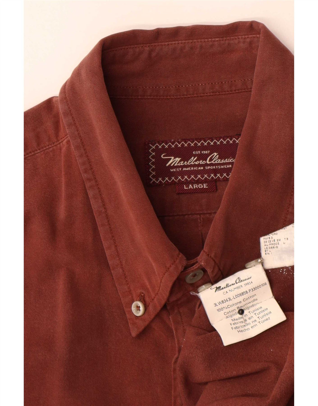 Marlboro Classics Chemise Homme Large Marron Coton