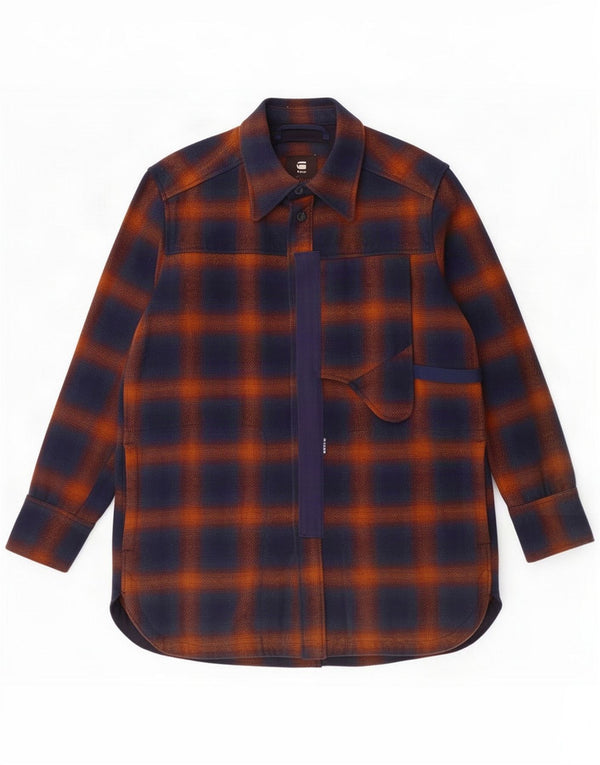 G-Star Mens Tall Flannel Shirt Medium Navy Blue Check