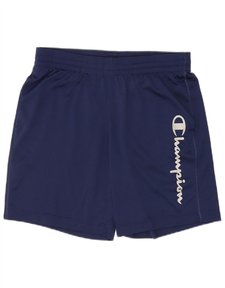 Champion Short de Sport Graphique Homme Bleu Marine Moyen Polyester