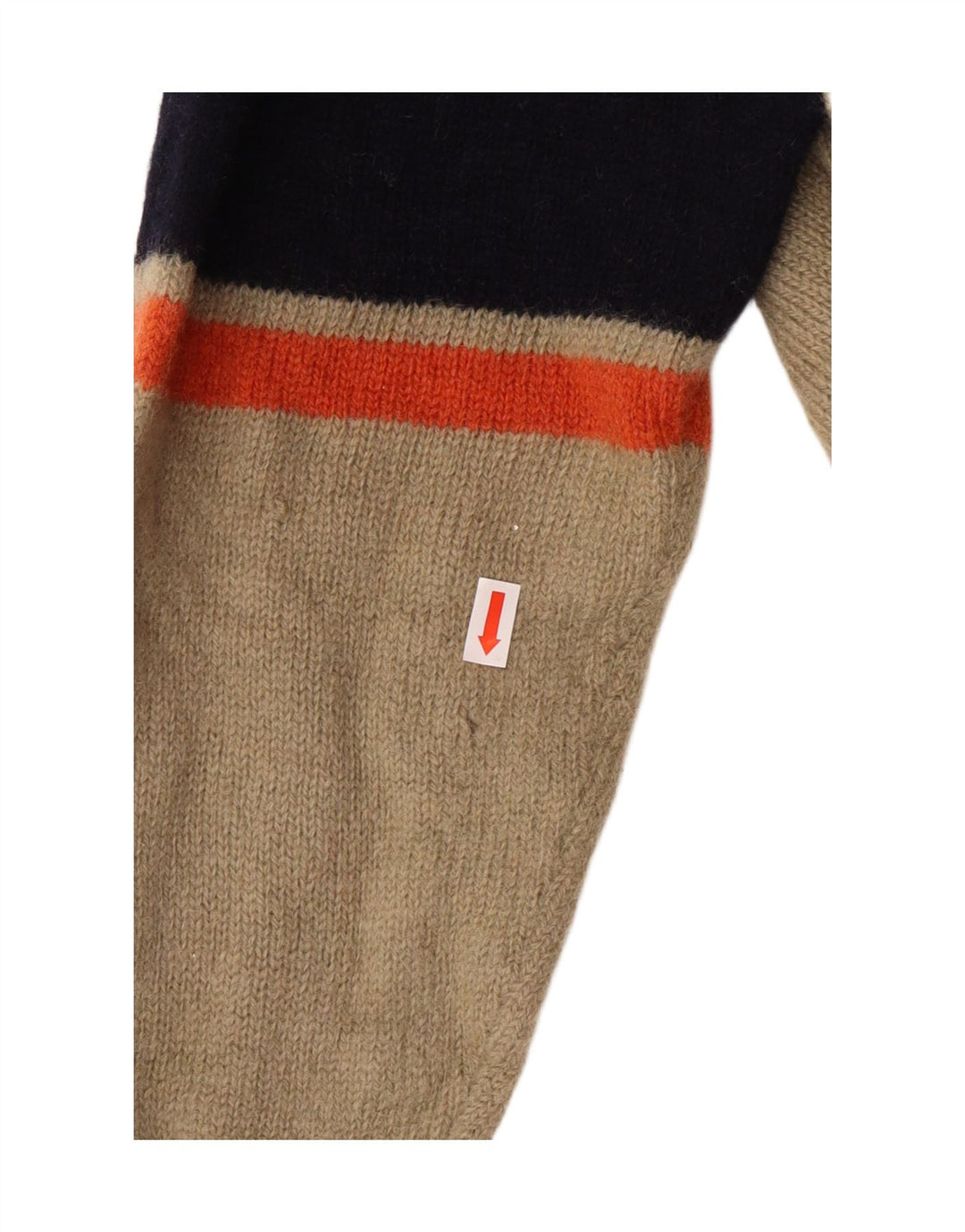 Kappa Pull col zippé pour femme en laine rayée beige moyen classique