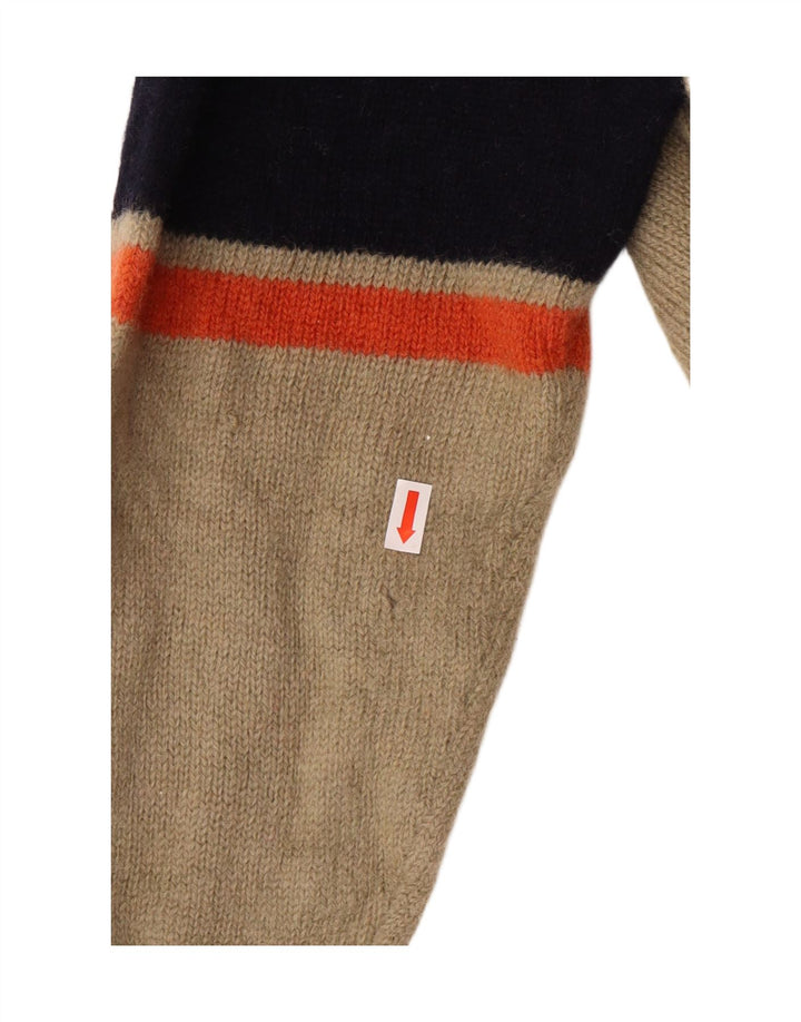 Kappa Pull col zippé pour femme en laine rayée beige moyen classique