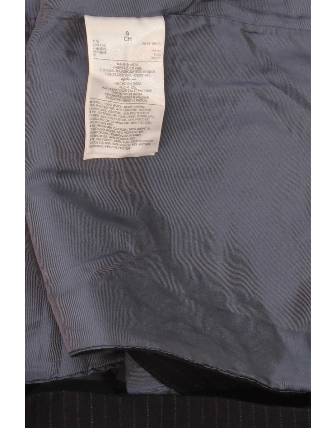 Gap Veste Blazer 2 Boutons Homme UK 36 Petite Laine Rayée Bleu Marine