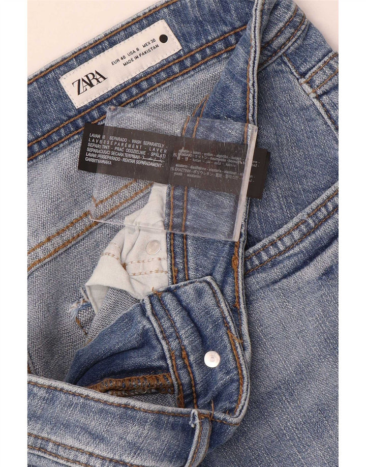 Zara Jean droit femme EU 40 Medium W30 L29 bleu coton