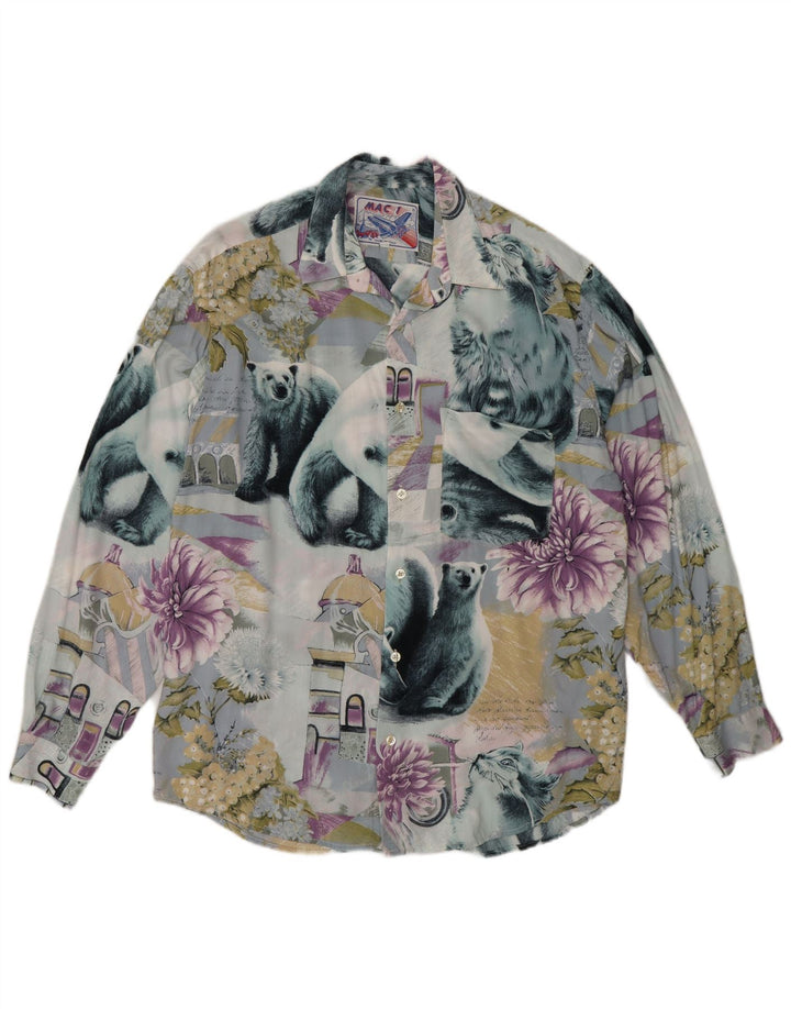 Chemise homme vintage patchwork multicolore moyen