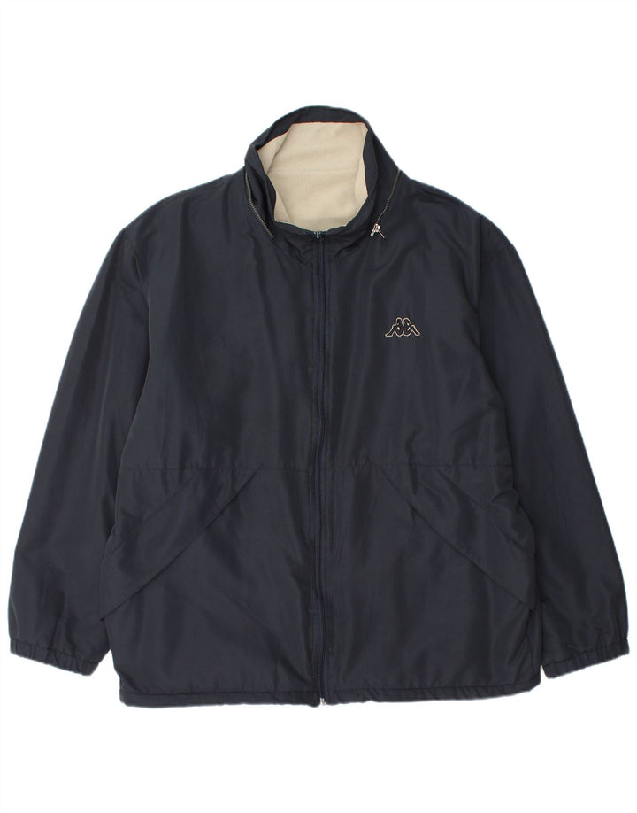 Kappa Veste réversible coupe ample pour homme UK 36 Small Bleu marine Polyester
