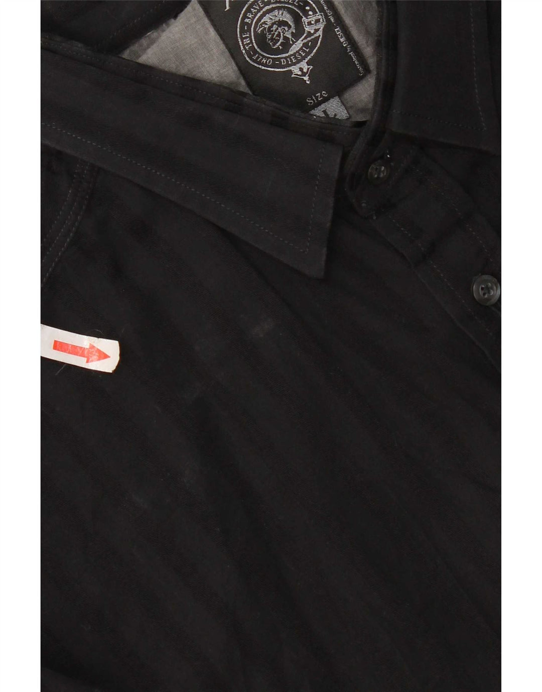 Chemise Homme Diesel Large Coton Rayé Noir
