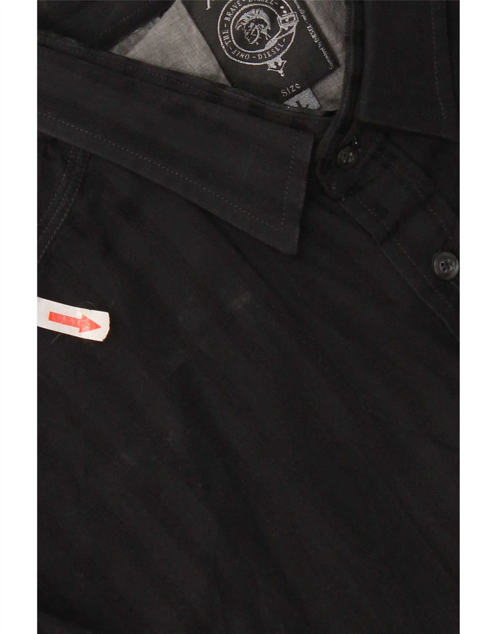 Chemise Homme Diesel Large Coton Rayé Noir