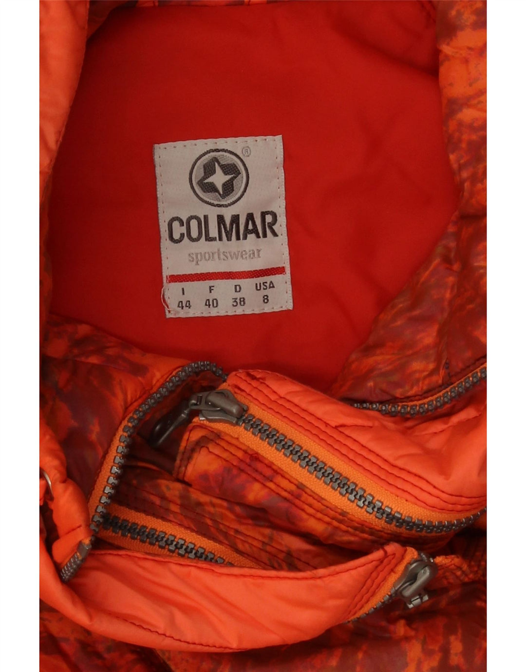 Colmar Veste de Ski à Capuche Femme IT 44 Orange Moyen Tie Dye
