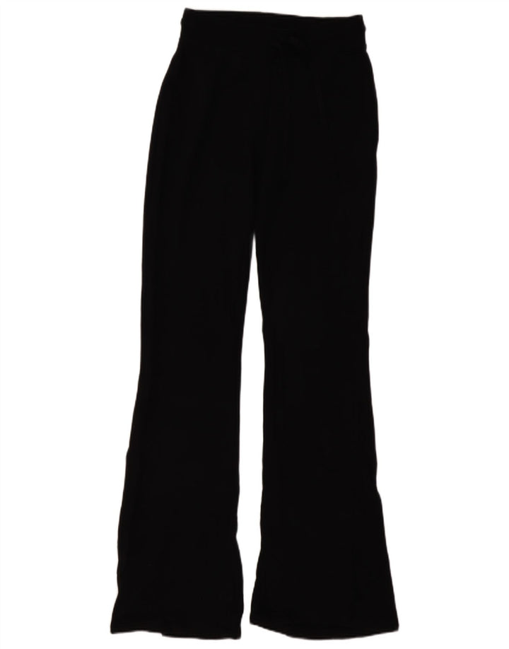 Zara Pantalon de survêtement évasé pour femme UK 12 Medium Noir