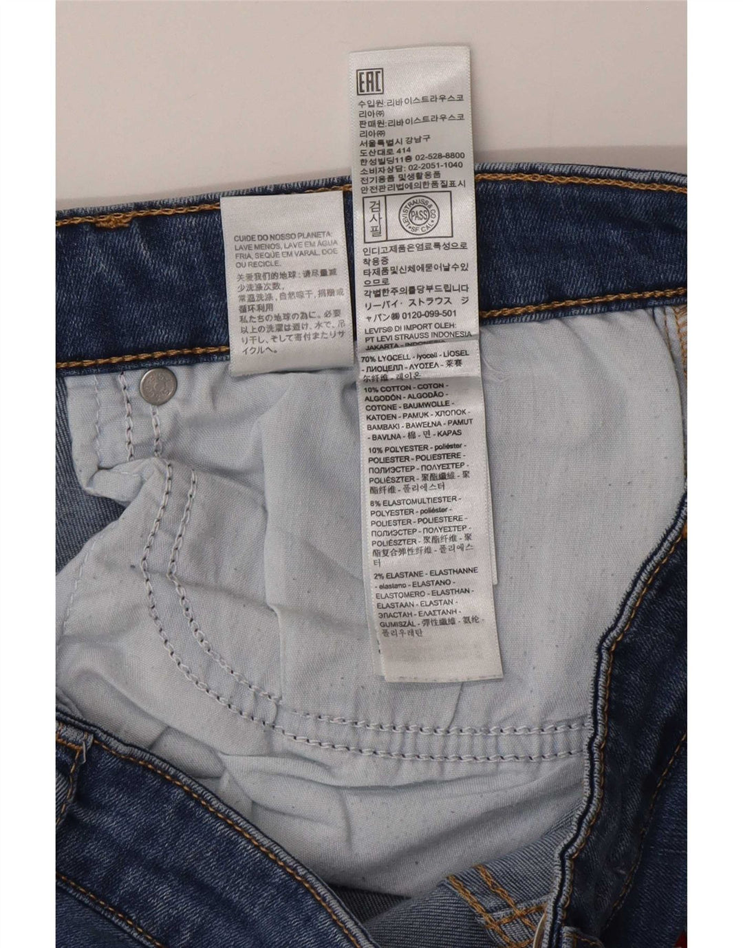 Levi's Jean Bootcut Taille Haute 724 Femme W32 L30 Bleu Lyocell