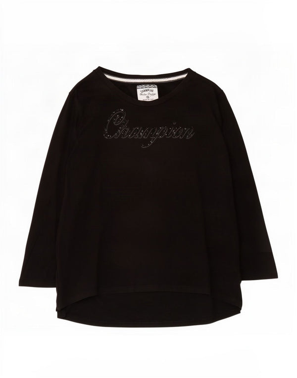 Champion Haut graphique à manches longues pour femme UK 18 XL Noir