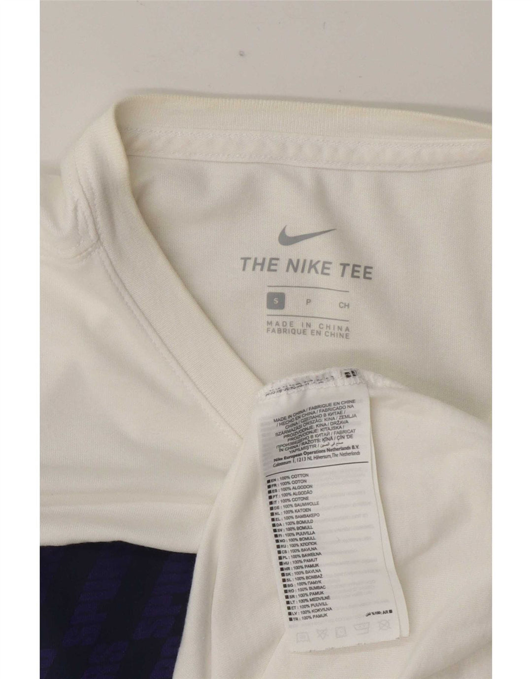 Nike T-Shirt Homme Petit Blanc Géométrique Coton
