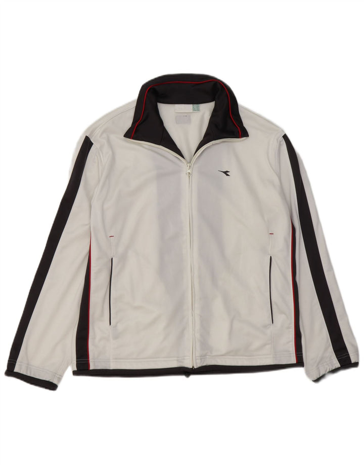 Diadora Veste de survêtement pour homme UK 32 2XS Blanc Colorblock Polyester