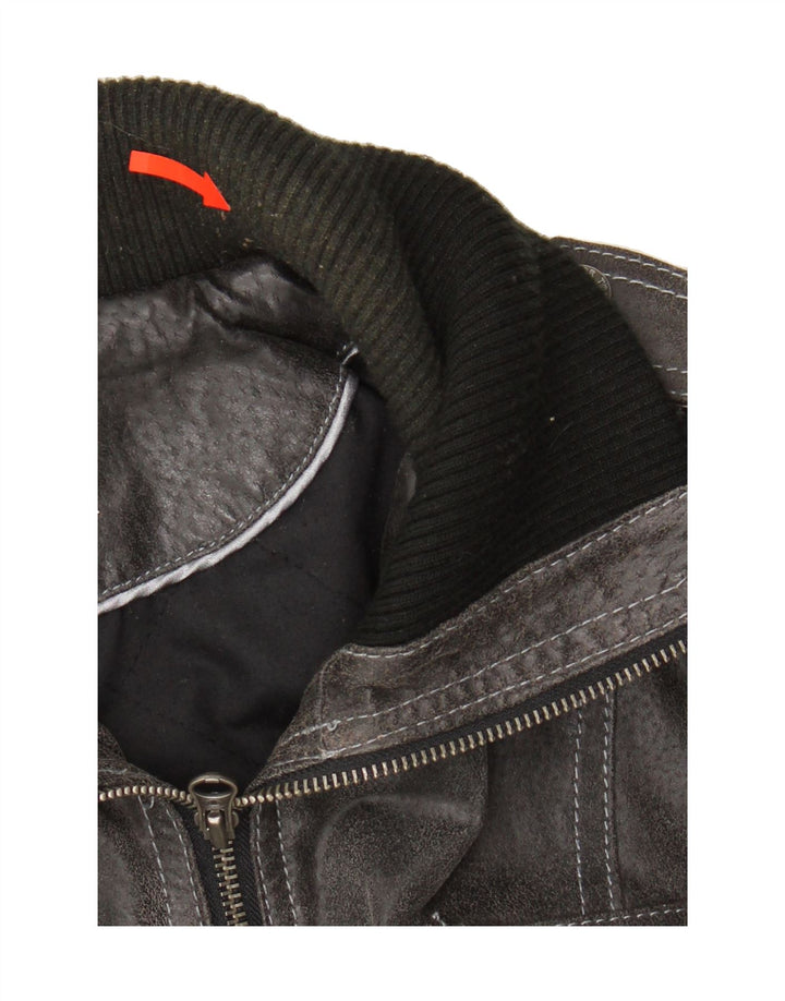 TOM TAILOR Womens Leather Jacket UK 18 XL Grey Leather Vintage Tom Tailor and Second-Hand Tom Tailor from Messina Hembry 