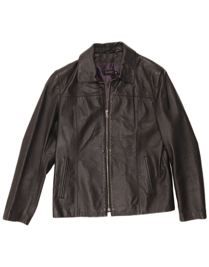 Planet Veste en cuir pour homme IT 46 Petit cuir noir