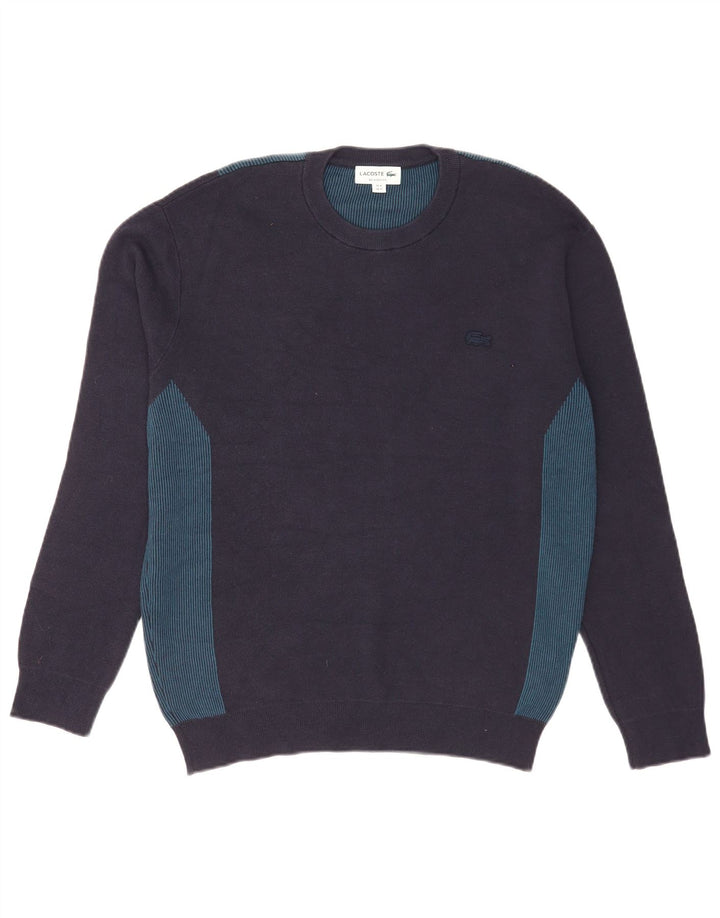 Lacoste Pull ras du cou pour homme Taille 4 Bleu marine moyen Colourblock