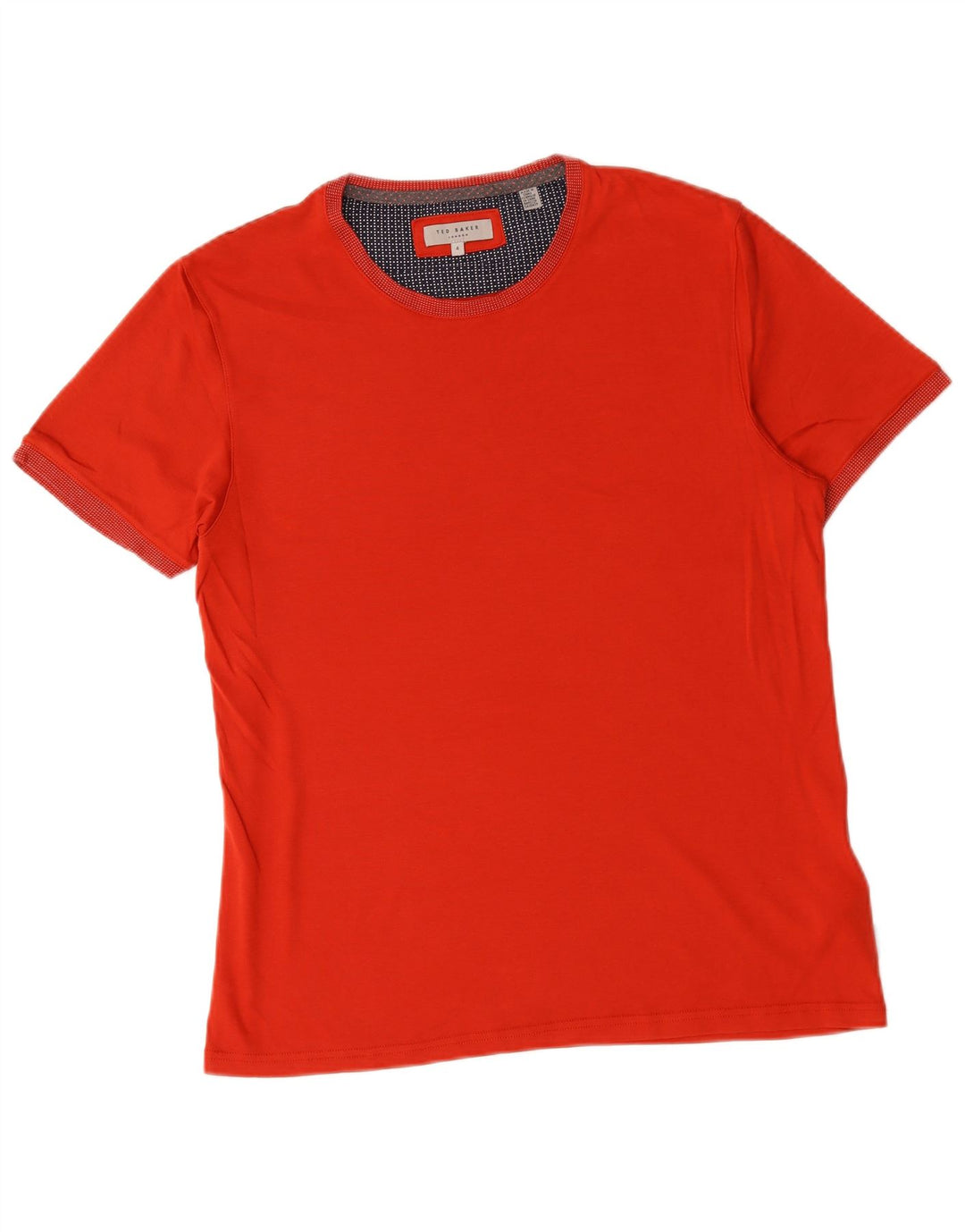 Ted Baker T-Shirt Homme Taille 4 Grand Rouge Coton