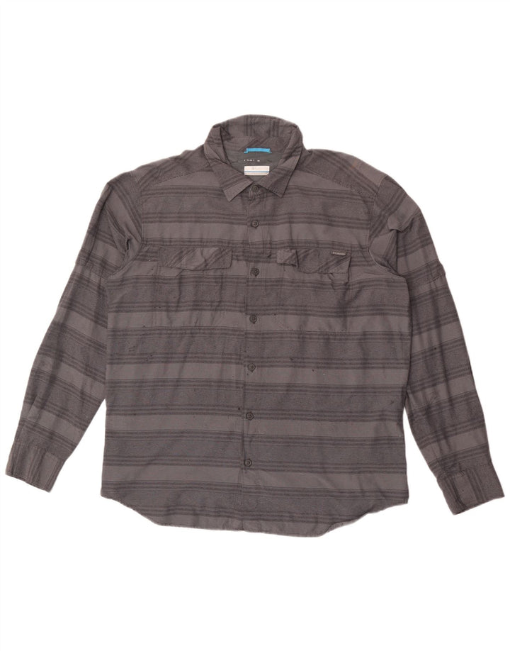 Columbia Chemise Homme Large Gris Rayé Nylon