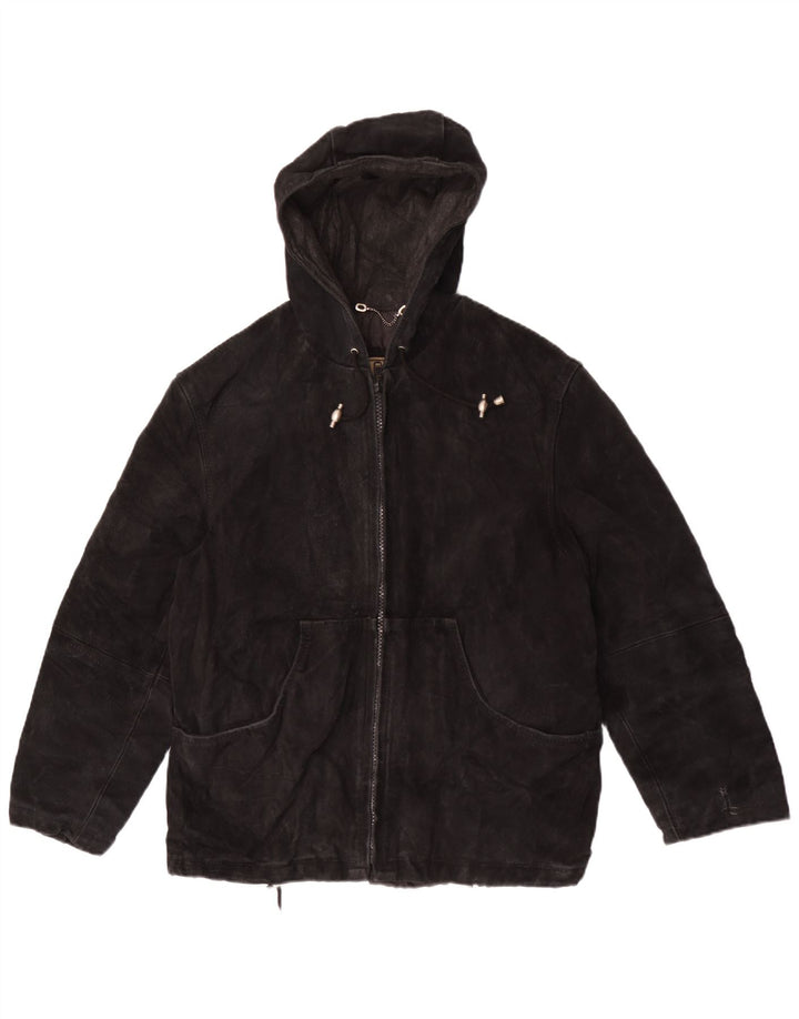 Privilegi Veste à capuche en daim pour femme IT 44 Cuir noir moyen