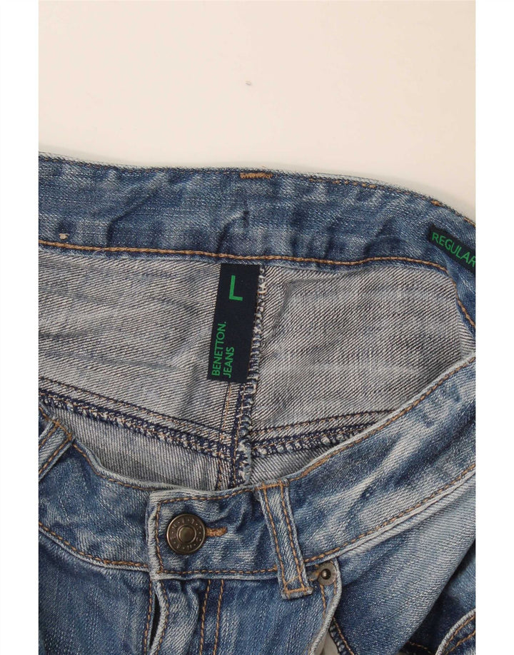 Benetton Short en Jean Garçon 12-13 Ans Large W28 Bleu