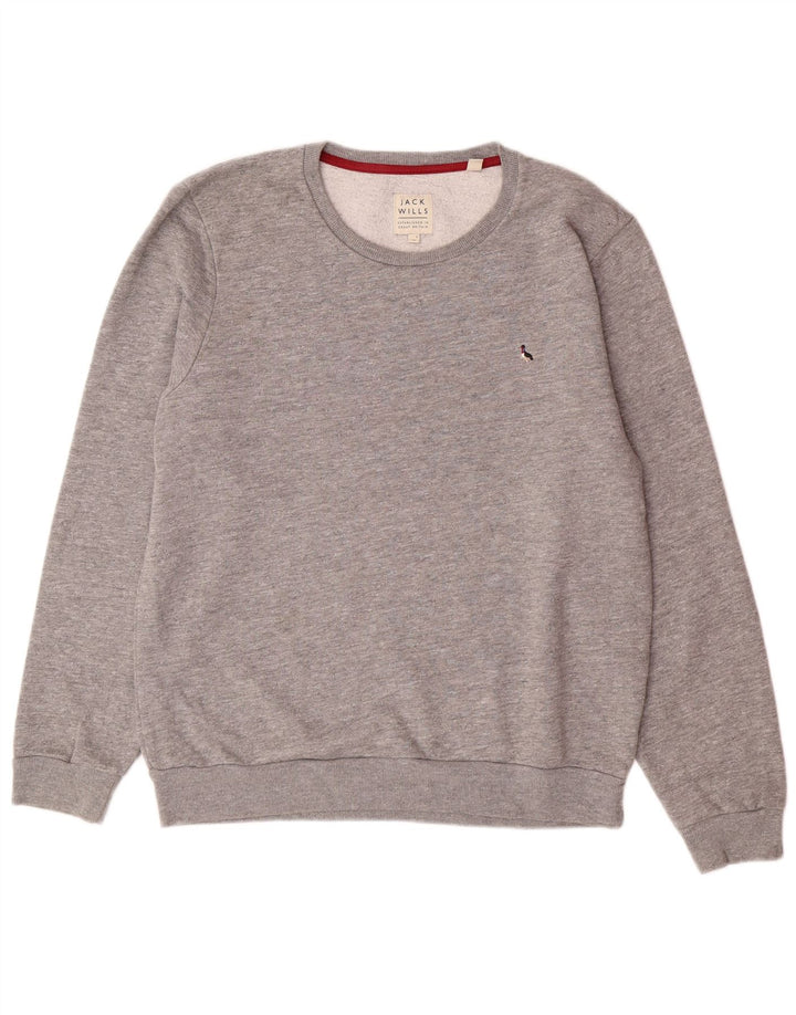 JACK WILLS Sweat-Shirt Homme Gris Moyen Moucheté Coton