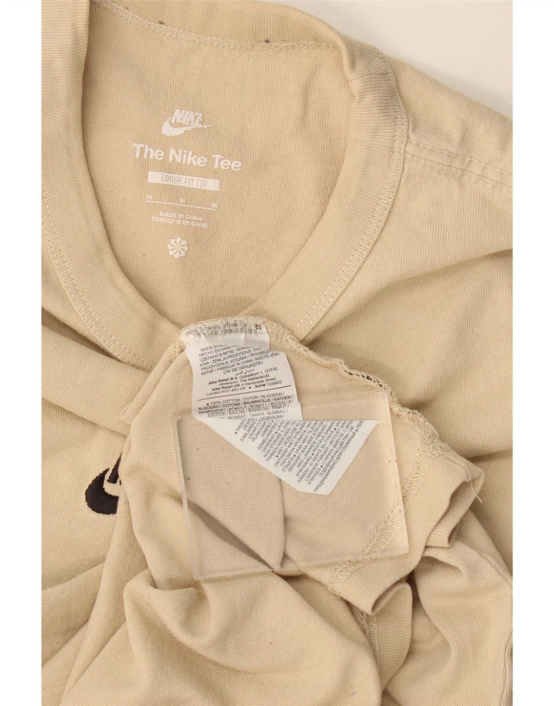 Nike T-shirt coupe ample en coton beige moyen pour homme