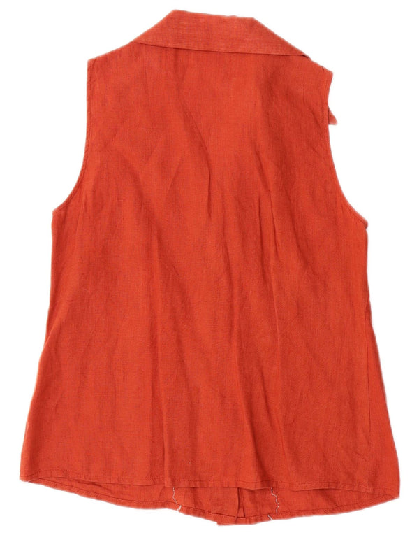 Giulia Galanti Chemisier sans manches pour femme UK 14 Orange moyen floral