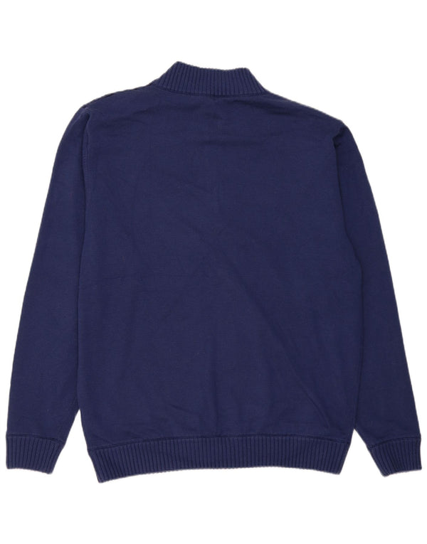 Calvin Klein Pull de golf à col zippé pour homme XL Bleu marine rayé
