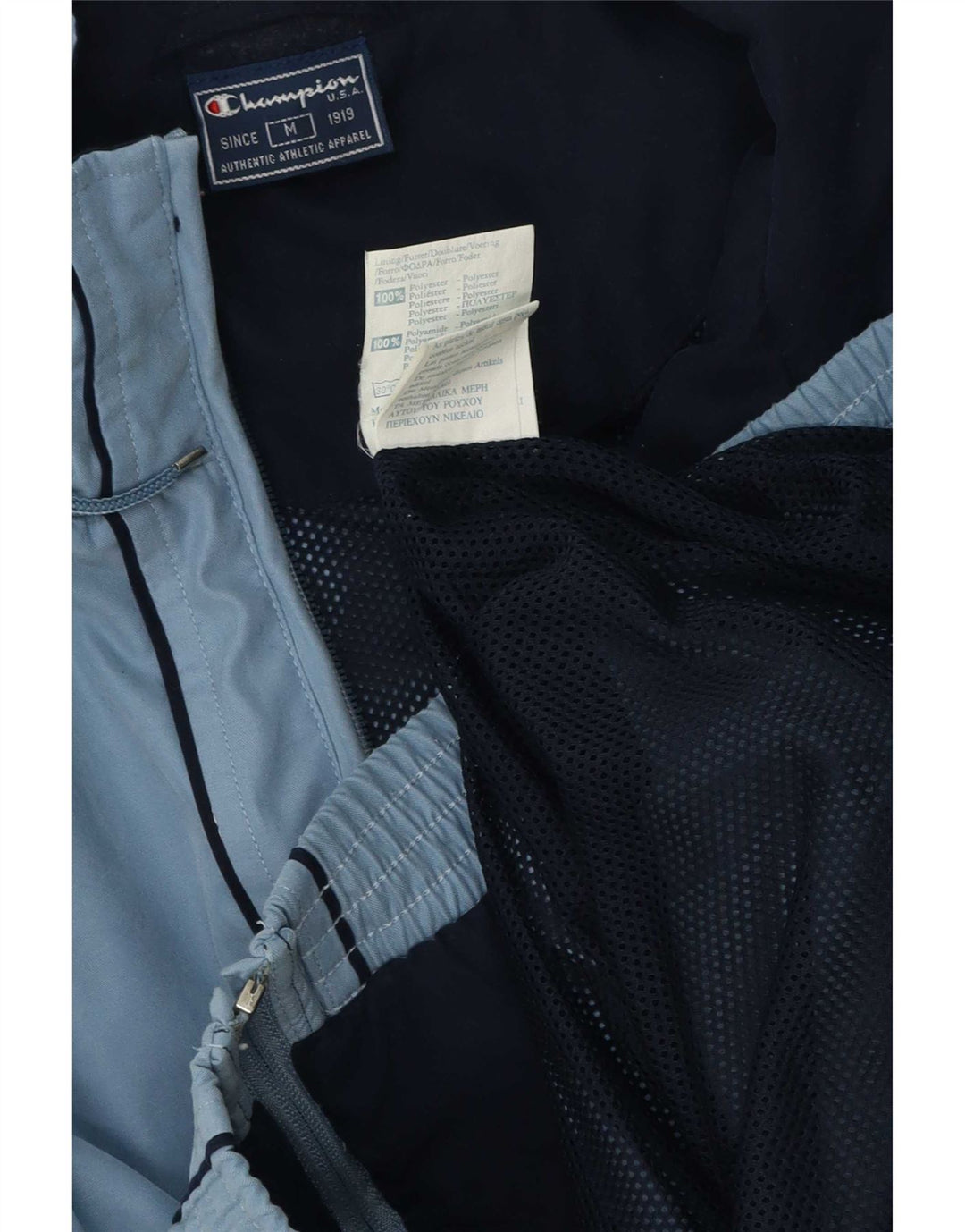 Champion Veste de Survêtement Homme Bleu Moyen Polyester Colorblock