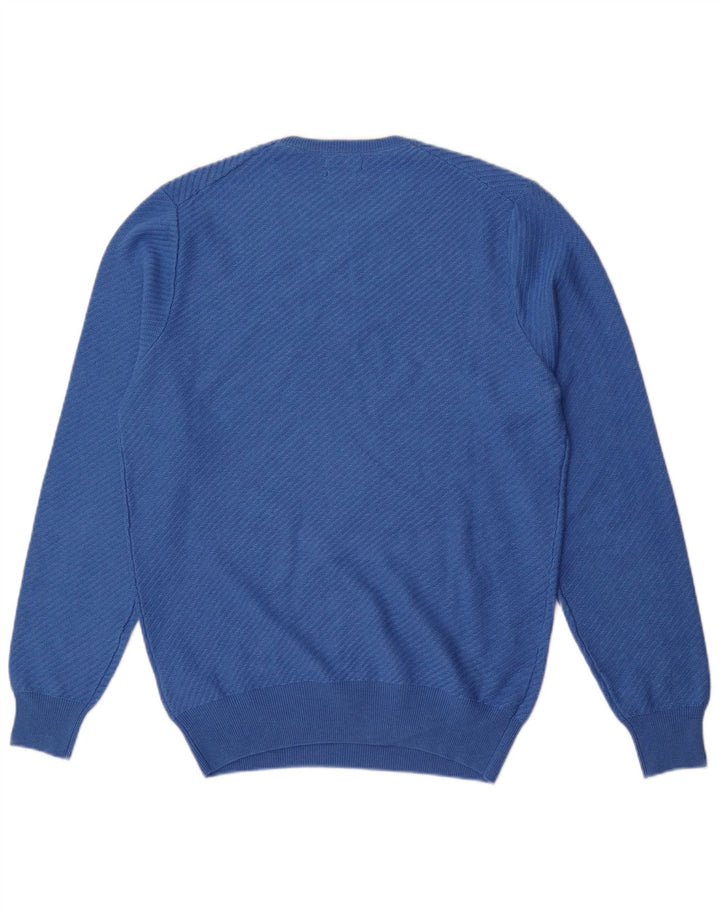 Massimo Dutti Pull à col rond pour homme en coton bleu Taille L