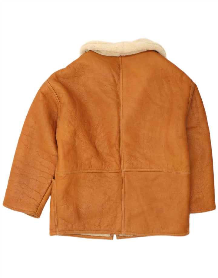 veste en peau de mouton femme vintage UK 18 XL peau de mouton marron