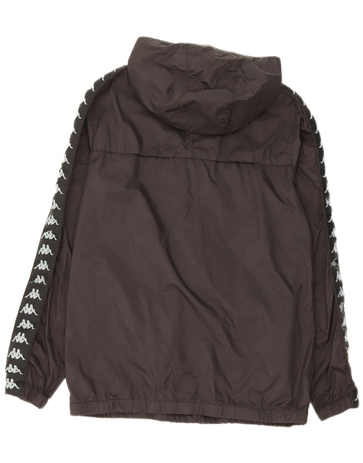 Kappa Veste de pluie à capuche pour homme UK 38 Medium Black Nylon