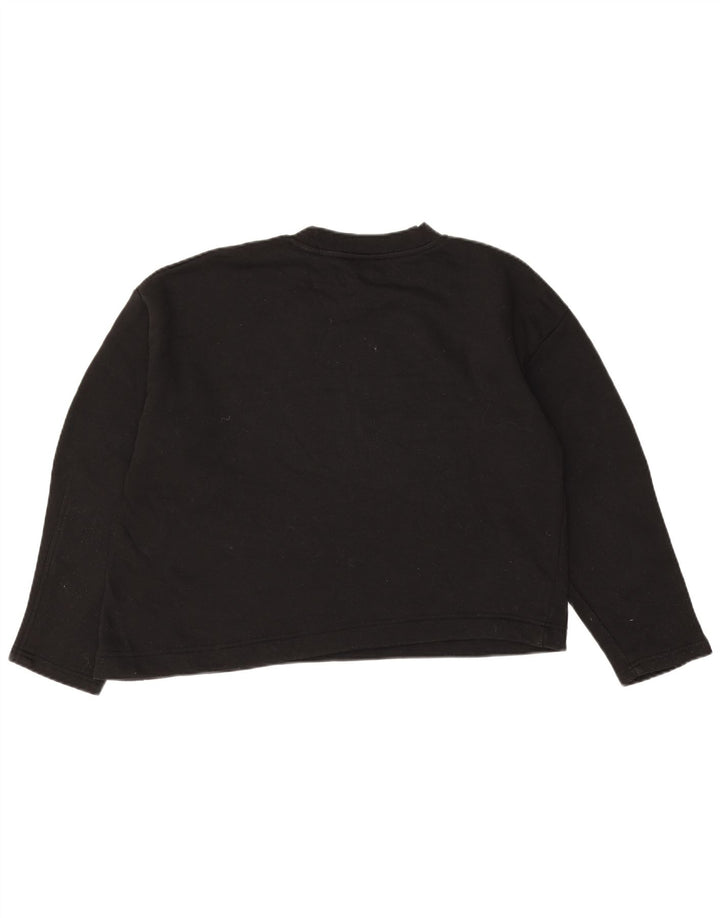 Zara Womens Crop Sweatshirt Jumper UK 14 Moyen Noir