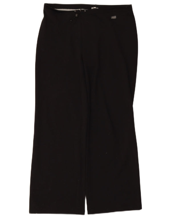 OASIS Pantalon de survêtement à jambe large pour femme Large W32 L28 Noir Polyamide