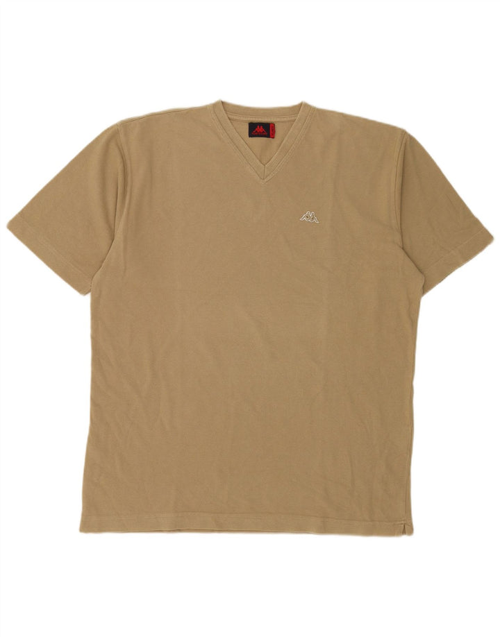 Kappa T-Shirt Homme Top XL Beige Coton