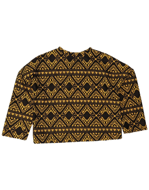 Zara Femme Trafaluc Haut Oversize Manches 3/4 UK 10 Petit Noir Géométrique