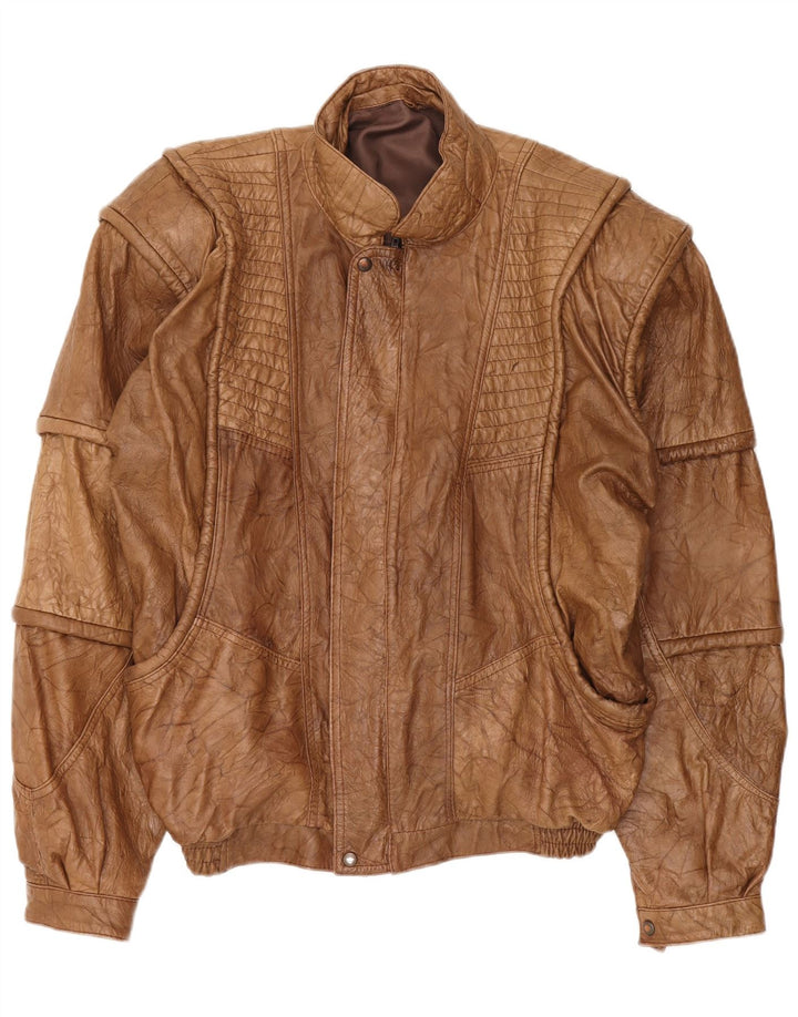 veste en cuir homme vintage UK 42 XL Marron